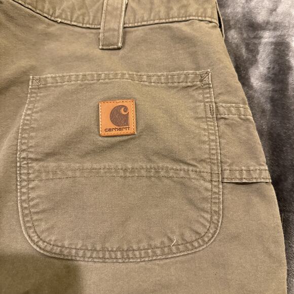 Carhartt Pants Mens 40x30 Brown Carpenter Dungaree Fit Work Wear B151 LBR - Picture 10 of 13